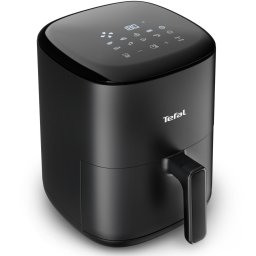 Friteuza cu aer cald Tefal Easy Fry Compact EY145810, 1300W, 10 programe, capacitate 3L, ecran tactil, vas detasabil antiaderent, oprire automata, Negru