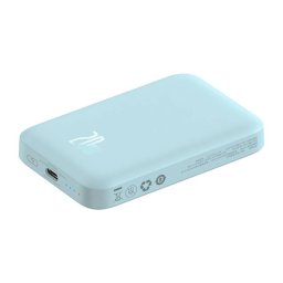 Mini PowerBank magnetic, Baseus 6000 mAh, 20W, Albastru