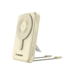 Baterie externa portabila Verbatim 10.000mAh C'n'G, Magnetic, incarcare Wireless, 2 USB-C, Auriu