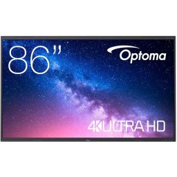 Monitor LED interactiv OPTOMA 5863RK, 86 inch, UHD 4K, Procesor Cortex A76 Octa Core, 8GB RAM, 64GB flash, Android 13, Negru