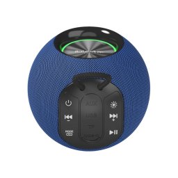Boxa rotunda portabila Ibiza, Boomy Bluetooth 360° cu LED si functie TWS, Albastru