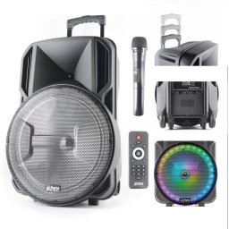 Boxa portabila iluminta LED Party, 15''/38cm, 50W RMS, Negru