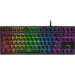 Tastatura gaming Krux Atax RGB Outemu Blue, Cu fir, Iluminare RGB, USB, Negru