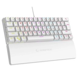 Tastatura mecanica Rampage Plower K60 WHITE, comutator albastru RGB, Alb