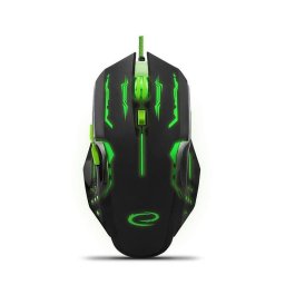 Mouse Gaming Esperanza Apache EGM403G, Cu fir, USB, 2400 dpi, Negru-verde