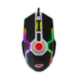 Mouse gaming Esperanza EGM701, cu fir, USB, 7200 DPI, iluminare LED RGB, Negru