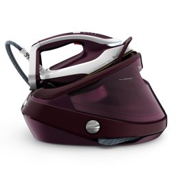 Statie de calcat cu abur de inalta presiune Tefal Pro Express Vision GV9810E0, 3000W, 8.3 bari, jet de abur 680 g/min, abur variabil 180 g/min, varf iluminat LED, sistem antipicurare, tehnologie Smart Steam, colector anticalcar, visiniu & alb