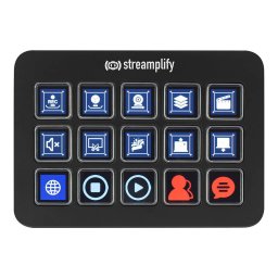 Streaming Deck One Streamplify , Platforma de streaming LCD personalizabila si hub USB, Negru