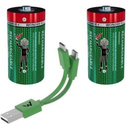Pachet Baterii Wonder 2 Bucati, Reincarcabile, C/LR14 cu Cablu USB-C