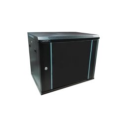 Cabinet metalic DATEUP MP.6609.9001 9U, Wall mount, 600 x 600, Glass door, Negru