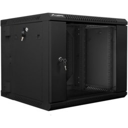 Cabinet metalic Lanberg WF02-6609-10B 9U, Wall mount, 600 x 600, Temper glass door, Negru