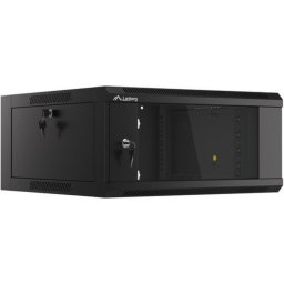 Cabinet metalic Lanberg WFFA-5604-10B 4U, Wall mount, 600 x 411, Glass door, Negru