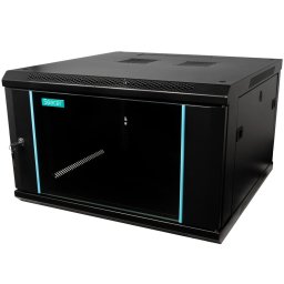 Cabinet metalic Spacer SPCW-6U-600-BK-03 6U, Wall mount, 600 x 600 mm, Glass door, Negru