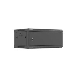 Cabinet metalic Lanberg WF01-6404-00B 4U, Wall mount, 600 x 450, Metal door, Negru