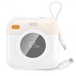Baterie Externa XO Design PR258, 10000mAh, 20W, QC + PD, 1 x Lightning - 1 x USB-C, Bej