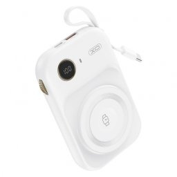 Baterie Externa Wireless XO Design PR270, 10000mAh, 22.5W, QC + PD + QI, 1 x QI - 1 x USB-A - 1 x USB-C, Alba
