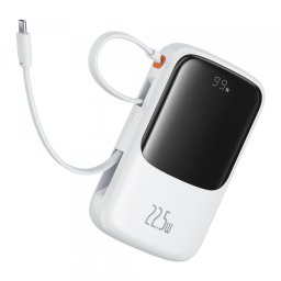 Baterie Externa Baseus Qpow Pro+, 10000mAh, 22.5W, QC + PD, 1 x USB-A - 2 x USB-C, Alba