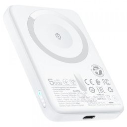 Baterie Externa Wireless Acefast M25, 5000mAh, 20W, PD + FQI, 1 x QI - 1 x USB-C, Alba