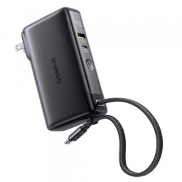 Baterie Externa Baseus Nomos NT11 Omni US, 10000mAh, 67W, QC + PD, 1 x USB-A - 2 x USB-C, Neagra