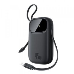 Baterie Externa Baseus EnerFill FC31 Qpow 3, 10000mAh, 45W, QC + PD, 1 x Lightning - 1 x USB-A - 2 x USB-C, Neagra