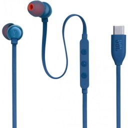 Casti In-Ear cu fir JBL Tune 310C, Pure Bass, Hi-Res, USB-C, Albastru