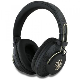 Casti Stereo Wireless Guess 4G Metal Logo, Bluetooth, A2DP, Negru