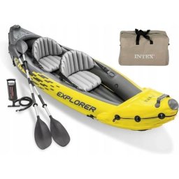 Explorer K2 Caiac gonflabil cu vâsle de aluminiu - galben
