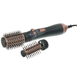 Perie Perie rotativă cu aer cald 1200W, 2 capete (40mm & 50mm), 2 viteze, 3 trepte temperatură, aer rece, înveliș ceramic, negru