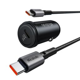 Incarcator pentru Masina + Cablu Type-C, PD30W, Compact - Mcdodo Obsidian Series (CC-7493) - Black