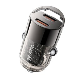Incarcator pentru Masina cu Design Transparent, 2x Type-C, PD30W - Yesido (Y69) - Black