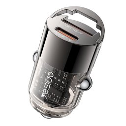 Incarcator pentru Masina cu Design Transparent, USB-A, USB-C, PD30W - Yesido (Y68) - Black