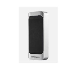 Cititor de card Hikvision DS-K1107AE, citeste carduri cu frecventa de 125 KHz, distanta citire: <= 50 mm, RS-485, Wiegand (W26/W34) protocol si protocol OSDP, , indicator de stare si alimentare, buzzer incorporat, tamper, alimentare 12VDC, IP65, dimensiun