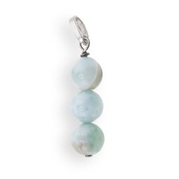 Pandantiv din Larimar sfere si argint 925, 5-6mm
