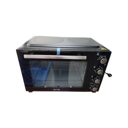 Cuptor electric cu 2 plite Elite EMO-48 0503, 1800 W, 48 litri, 6 moduri, 3 setari pentru plită, 90-230°C, Convectie, Gri