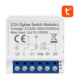 Releu inteligent Smart ZigBee Wall Switch LZWSM16-W2 Without Neutral TUYA