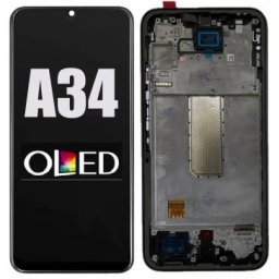 Display cu touchscreen si rama Samsung Galaxy A34 Negru OLED