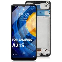 Display cu touchscreen si rama Samsung Galaxy A21s A217F Negru