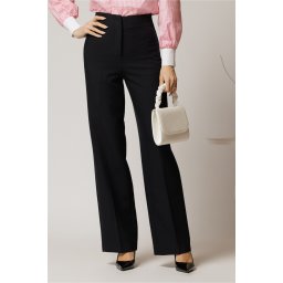 Pantaloni dama bleumarin croi drept cu adaos de viscoza