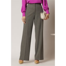Pantaloni dama gri croi usor evazat si inchidere cu copca