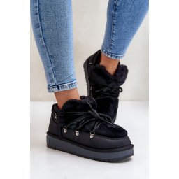 Low platform snow boots with fur D.Franklin DFSH370011 black