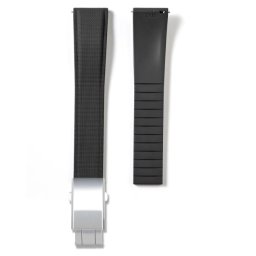 Curea cauciuc FKM Premium neagră, pentru Breitling Avenger, telescop QR 20mm