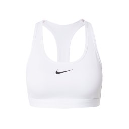 NIKE Sutien sport 'Swoosh' negru / alb natural