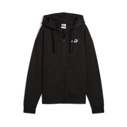 PUMA Bluză cu fermoar sport 'Ess No. 1' negru / alb