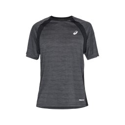 ASICS Tricou funcțional 'ROAD' negru / negru amestecat / alb