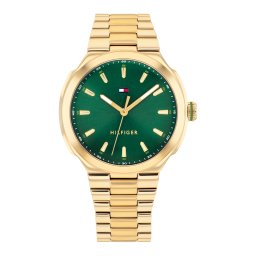 TOMMY HILFIGER Ceas analogic 'GEORGIA' auriu / verde închis