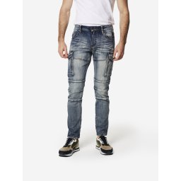KOROSHI Pantaloni eleganți albastru denim