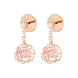 Swarovski Cercei auriu - roz / roz