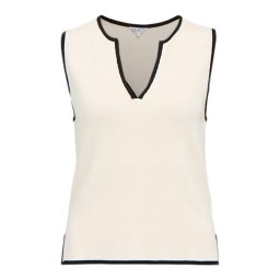 OBJECT Top brodat 'OBJViva' crem / negru