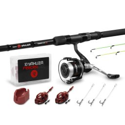 Set lanseta feeder Delphin YAKUZA 3.60 m, mulineta si accesorii feeder
