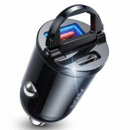 Incarcator auto USB + USB-C, PD 30W, negru